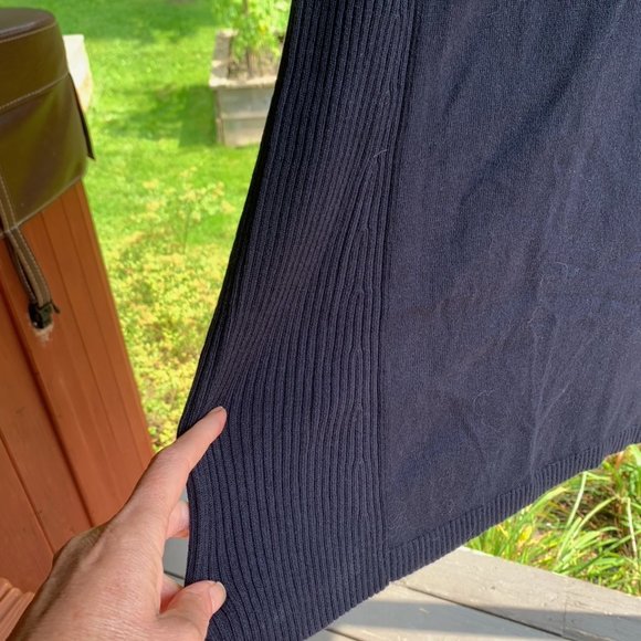 NWT $79 J.Jill Navy blue tunic sweater with ribbing godet Large Tall LT - XL - Picture 3 of 7